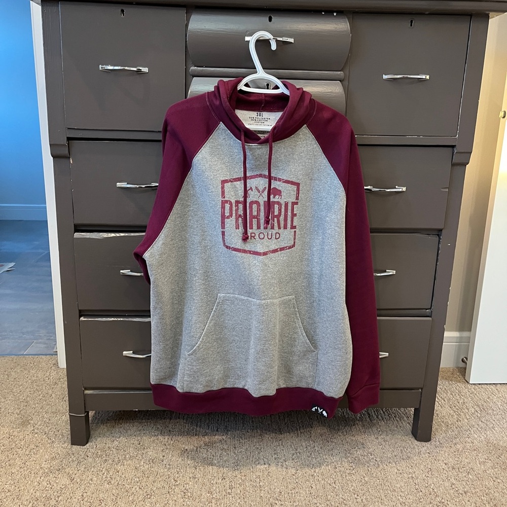 Maroon and Gray Prairie Proud Hoodie